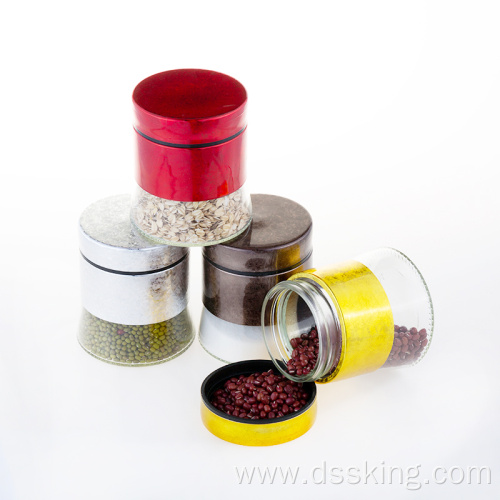 four colors storage spice coffee salt jar bottle plastic lip set group